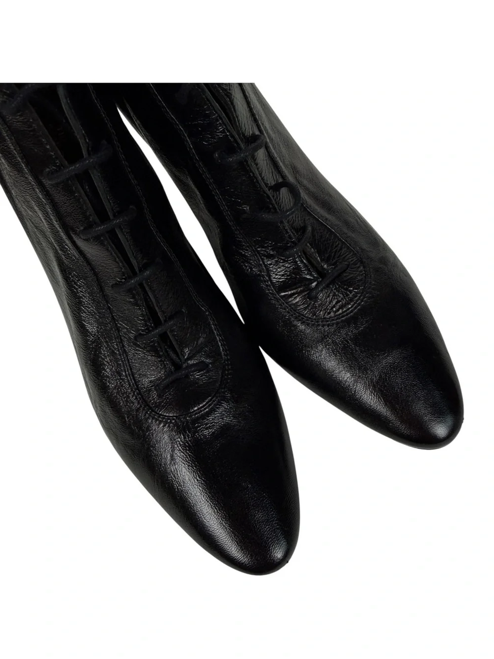 Marc Jacobs The Victorian Patent Leather Witch Lace Heel Boots